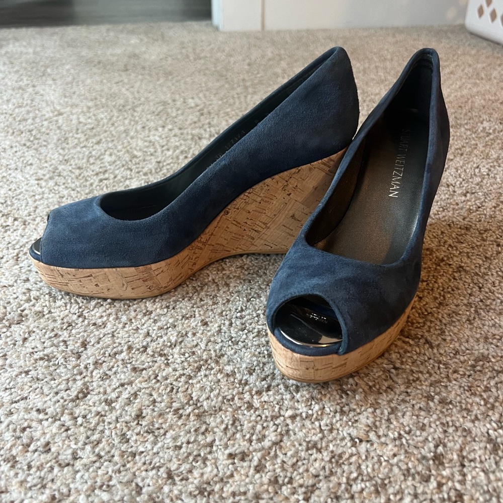 Stuart Weitzman Peep Toe Wedges